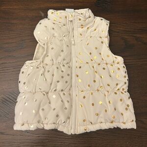 Healthtex Cream Vest with Gold Dots